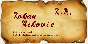 Kokan Miković vizit kartica